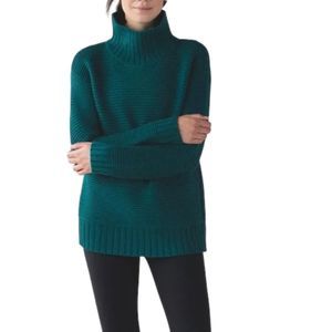 Lululemon Karma Kurmasana Sweater. Heathered Forage Teal. SZ 8
